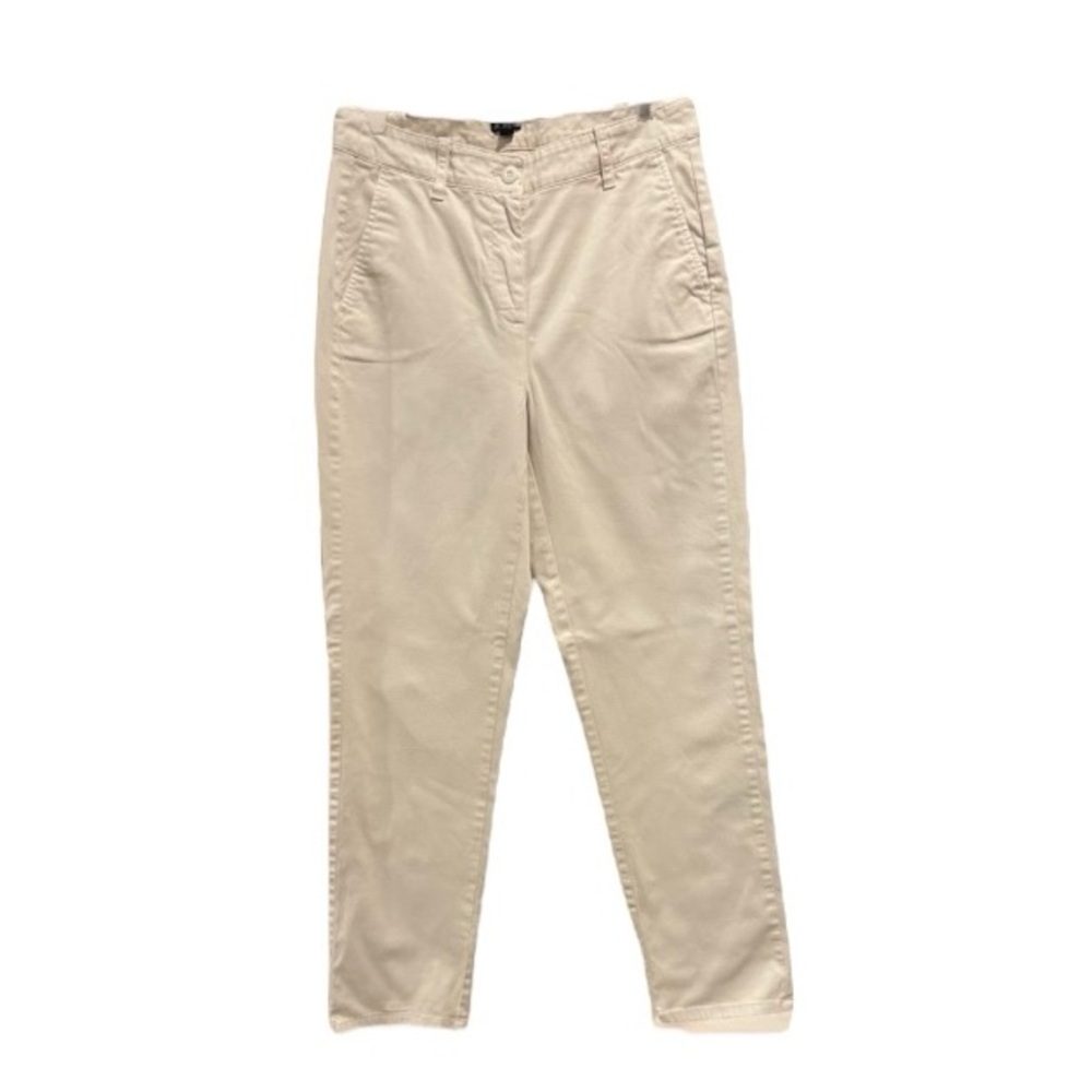 J.CREW WOMENS CREAM CHINOS STRAIGHT LEG IN SIZE 6-TALL‎